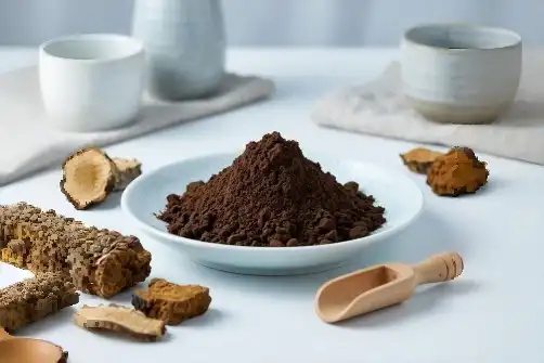 Organic Chaga Mushroom Extract Powder For Immune Boosting Latte